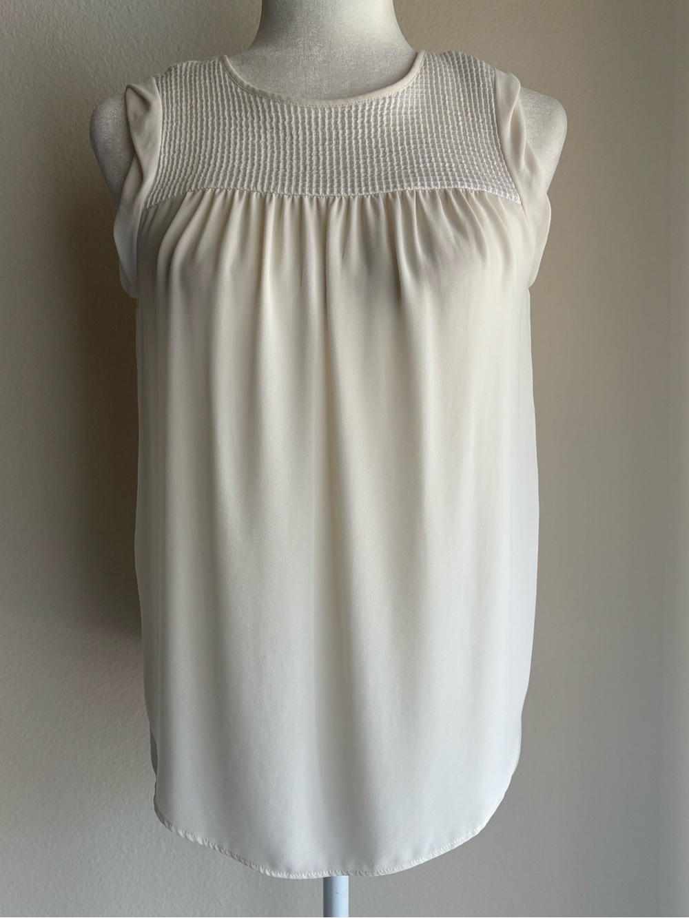 LOFT Cream Sleeveless Blouse